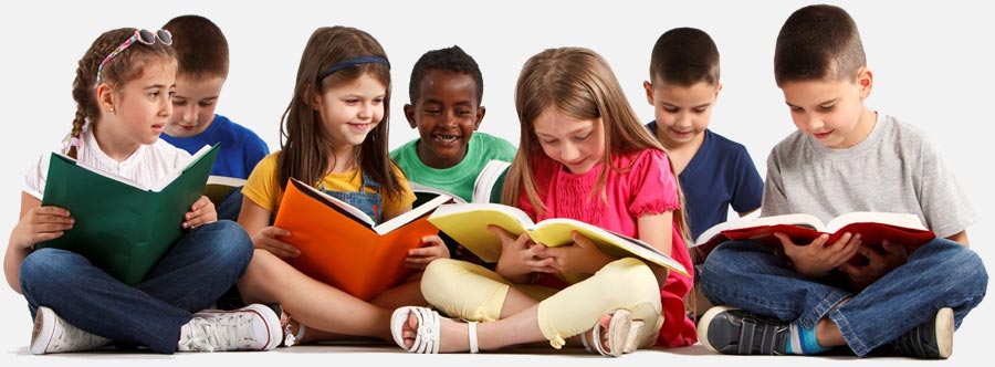 Children reading books